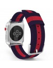 Utkany nylon pasek do zegarka Apple Watch Series 5 4 3 2 pasek kolor klamra Watchband 38 42 MM pasek zastępczy dla iWatch akceso