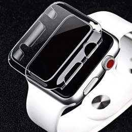 Nowy 1 sztuk przezroczysta ramka Case wyczyść Ultra cienkie ochronne twarde etui na komputer do Apple Watch Series 3 2 1 iwatch 