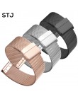 STJ marka stal nierdzewna stalowy pasek 16mm 18mm 19mm 20mm 22mm Watchband dla Samsung Galaxy zegarek 42mm 46mm Milanese metalow