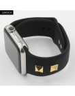 URVOI Studded pasek dla apple watch serii 5 4 3 2 1 pasek do zegarka iwatch pasek silikonowy punk nit styl 38 40 42 44mm