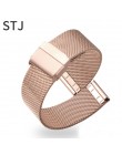 STJ marka stal nierdzewna stalowy pasek 16mm 18mm 19mm 20mm 22mm Watchband dla Samsung Galaxy zegarek 42mm 46mm Milanese metalow