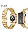 Luksusowy stalowy pasek ze stali nierdzewnej + etui na apple watch 44mm 40mm 42mm 38mm opaska metalowa bransoletka na iWatch ser