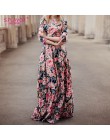 S.FLAVOR artystyczny nadruk długa sukienka O-neck 3/4 rękaw duże obszycie kobiety wiosna lato Casual Dress elegancka impreza Ves