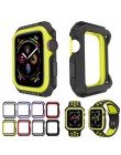 Silikon + PC skrzynka opancerzona do zegarka Apple Watch 5 4 40MM 44MM rama zderzak ochronny pokrywa dla pasek do iwatch serii 3