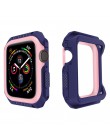 Silikon + PC skrzynka opancerzona do zegarka Apple Watch 5 4 40MM 44MM rama zderzak ochronny pokrywa dla pasek do iwatch serii 3