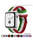 Pasek w barwach nato dla Apple Watch 5 4 zespół 44mm/42mm iwatch 3 zespół 40mm/38m pulseira tkane płótno bransoletka na rękę zeg