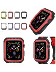 Silikon + PC skrzynka opancerzona do zegarka Apple Watch 5 4 40MM 44MM rama zderzak ochronny pokrywa dla pasek do iwatch serii 3