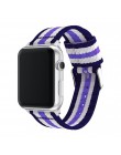 Pasek w barwach nato dla Apple Watch 5 4 zespół 44mm/42mm iwatch 3 zespół 40mm/38m pulseira tkane płótno bransoletka na rękę zeg