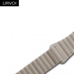 URVOI skórzany pasek dla apple watch serii 5 4 3 2 1 pasek do iwatch 40 44mm miękkie bransoletka z ekologicznej skóry z klamra m