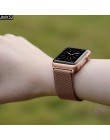 Milanese Loop bransoletka magnetyczna pasek do iwatch 4 5 40mm 44mm opaska ze stali nierdzewnej do Apple Watch Band seria 1 2 3 