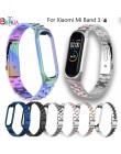 Mi Band 4 wymiana taśma metalowa pasek na rękę bransoletka ze stali nierdzewnej opaski mi Band 3 pasek dla Xiao mi mi band 4 + m