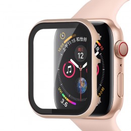 Szkło + rama matel case do Apple Watch 5 4 3 44mm 42mm iwatch band 40mm 38mm metalowy zderzak dookoła ekranu rama ochraniająca