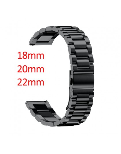 16mm 18mm 20mm 22mm 24mm szerokość pasek ze stali nierdzewnej do Samsung Gear Sport S2 S3 Galaxy 42mm 46mm pasek zegarka metalow