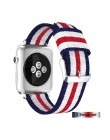 Pasek w barwach nato dla Apple Watch 5 4 zespół 44mm/42mm iwatch 3 zespół 40mm/38m pulseira tkane płótno bransoletka na rękę zeg