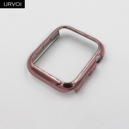 URVOI pokrowiec na Apple Watch series 4 5 galwaniczny błyszczący odbojnik plastikowy twardy osłona ramy dla iWatch slim fit niez