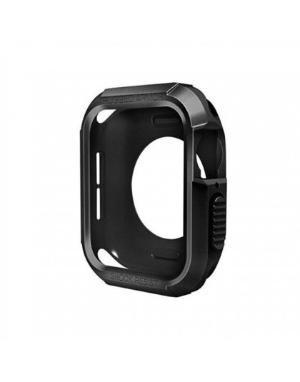 Wytrzymałe opancerzenie gumowa obudowa do Apple Watch 4 3 2 1 40MM 44MM ochronna TPU mocna osłona zabezpieczenie ekranu dla Iwat