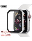 Szkło + rama matel case do Apple Watch 5 4 3 44mm 42mm iwatch band 40mm 38mm metalowy zderzak dookoła ekranu rama ochraniająca