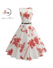 Letnie sukienki damskie 2019 na co dzień z kwiatowym Retro Vintage 50s 60s szata Rockabilly Swing Pinup Vestidos walentynki Part