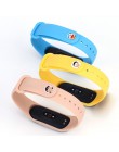 Dla XIAOMI Mi Band 3 4 pasek na rękę z tworzywa TPU Miband 4 akcesoria dla Xiaomi Miband 3 inteligentny nadgarstek Cartoon metal