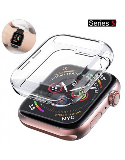 Niezwykle smukłe etui do Apple Watch Series 4/5 etui 44mm 40mm wszechstronna osłona ekranu do serii iWatch 3/2 42mm 38mm Shell