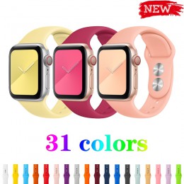 Sportowy pasek silikonowy do zegarka apple pulseira 5/4/3/2/1 iwatch band 44mm 42mm 40mm 38mm watchband gumowe akcesoria correa