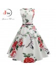 Letnie sukienki damskie 2019 na co dzień z kwiatowym Retro Vintage 50s 60s szata Rockabilly Swing Pinup Vestidos walentynki Part