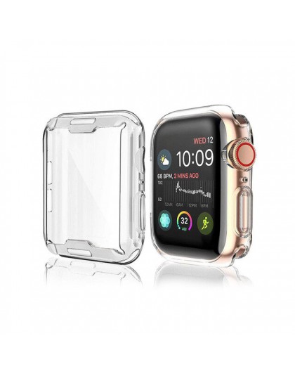 Pokrowiec na zegarek etui ochronne na telefon z TPU na zegarek Apple 5 4 3 2 1 42MM 38MM miękki przezroczysty ekran na iWatch 44