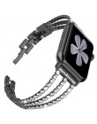 Ozdobne bransolety do apple watch wykonane z trzech rzędów wysadzanych cyrkoniami obręczy