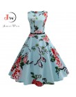 Letnie sukienki damskie 2019 na co dzień z kwiatowym Retro Vintage 50s 60s szata Rockabilly Swing Pinup Vestidos walentynki Part