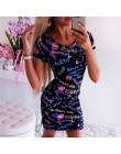 New Arrival 2019 letnie sukienki Sexy wąska obcisła ołówek Mini impreza sukienki damskie z krótkim rękawem list motyl 3D sukienk