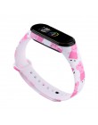 Do paska Mi band 4 3 nadruk silikonowy pasek na nadgarstek dla Xiaomi Mi Band 3 Opaska na nadgarstek Replacemet dla bransoletki