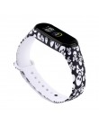 Do paska Mi band 4 3 nadruk silikonowy pasek na nadgarstek dla Xiaomi Mi Band 3 Opaska na nadgarstek Replacemet dla bransoletki