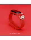Do paska Mi band 4 3 nadruk silikonowy pasek na nadgarstek dla Xiaomi Mi Band 3 Opaska na nadgarstek Replacemet dla bransoletki