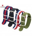 AOOW Nylon NATO Watchband Heavy Duty nylonowy pasek z płótna 18mm 20mm 22mm paski moda wymiana zegarek zespół najwyższej jakości