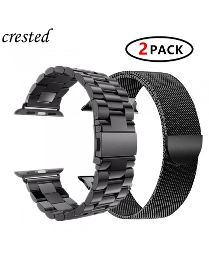 2 sztuk pasek na pasek do Apple watch 44 mm 40mm iWatch 42mm 38 mm bransoleta ze stali nierdzewnej + Milanese Loop Apple watch 4