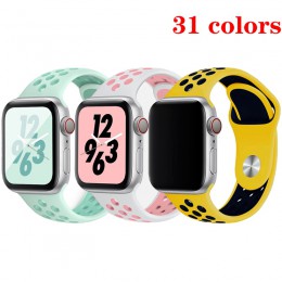 Sportowy pasek silikonowy dla pasek do apple watch 4 5 44mm 40mm 42mm 38mm iwatch 5/4/3/2/1 bransoletka gumowa bransoletka do ze