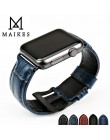 MAIKES od zegarków oryginalna skóra bydlęca zegarek pasek na pasek do apple watch 42mm 38mm serii 4-1 iwatch 4 44mm 40mm bransol