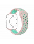 Oddychający silikonowy zegarek na pasek Apple Watch 5 4 3 2 1 38MM 42MM sportowy zegarek gumowy pasek na Nike + iwatch 40mm 44mm