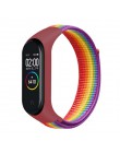 Wymiana paska nylonowego na rzepy dla bransoletki xiaomi mi band 4 NFC inteligentny zegarek xiaomi mi band 3 kolorowy pasek anty