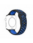 Oddychający silikonowy zegarek na pasek Apple Watch 5 4 3 2 1 38MM 42MM sportowy zegarek gumowy pasek na Nike + iwatch 40mm 44mm