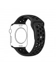 Oddychający silikonowy zegarek na pasek Apple Watch 5 4 3 2 1 38MM 42MM sportowy zegarek gumowy pasek na Nike + iwatch 40mm 44mm