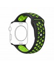 Oddychający silikonowy zegarek na pasek Apple Watch 5 4 3 2 1 38MM 42MM sportowy zegarek gumowy pasek na Nike + iwatch 40mm 44mm