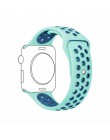 Oddychający silikonowy zegarek na pasek Apple Watch 5 4 3 2 1 38MM 42MM sportowy zegarek gumowy pasek na Nike + iwatch 40mm 44mm