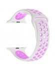 Oddychający silikonowy zegarek na pasek Apple Watch 5 4 3 2 1 38MM 42MM sportowy zegarek gumowy pasek na Nike + iwatch 40mm 44mm