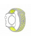 Oddychający silikonowy zegarek na pasek Apple Watch 5 4 3 2 1 38MM 42MM sportowy zegarek gumowy pasek na Nike + iwatch 40mm 44mm