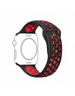 Oddychający silikonowy zegarek na pasek Apple Watch 5 4 3 2 1 38MM 42MM sportowy zegarek gumowy pasek na Nike + iwatch 40mm 44mm