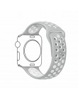 Oddychający silikonowy zegarek na pasek Apple Watch 5 4 3 2 1 38MM 42MM sportowy zegarek gumowy pasek na Nike + iwatch 40mm 44mm