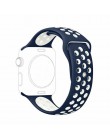 Oddychający silikonowy zegarek na pasek Apple Watch 5 4 3 2 1 38MM 42MM sportowy zegarek gumowy pasek na Nike + iwatch 40mm 44mm