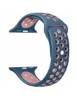 Oddychający silikonowy zegarek na pasek Apple Watch 5 4 3 2 1 38MM 42MM sportowy zegarek gumowy pasek na Nike + iwatch 40mm 44mm