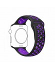 Oddychający silikonowy zegarek na pasek Apple Watch 5 4 3 2 1 38MM 42MM sportowy zegarek gumowy pasek na Nike + iwatch 40mm 44mm